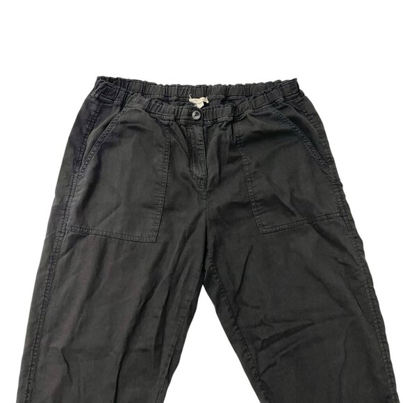 EILEEN FISHER Utility Tapered Ankle Pant Organic Cotton Classic Black sz Medium - Picture 2 of 7